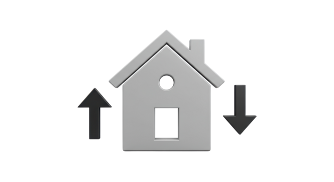 Isolated House Up and Down Arrow
