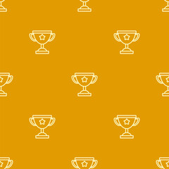Trophy Pattern background. Gold Trophies Seamless Pattern. gold medal pattern background. competition theme pattern.