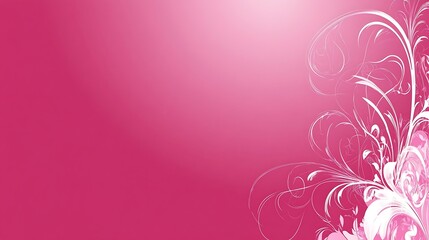 Pink Background With White Floral Vector Design Elements