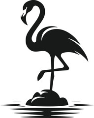 Black flamingo vector