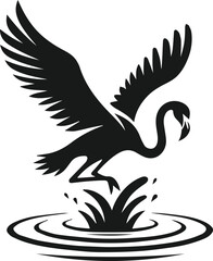 Black flamingo vector