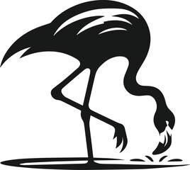 Black flamingo vector