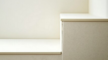 An abstract image showing a minimalist design with geometric forms and surfaces