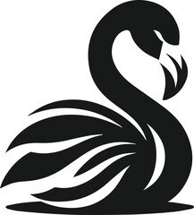 Obraz premium Black flamingo vector