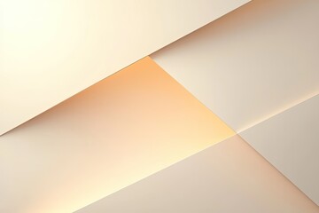 Abstract geometric background with layered, intersecting planes in soft beige and peach tones