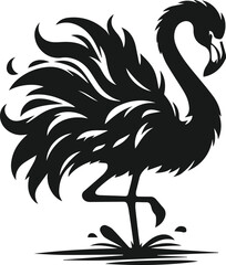 Black flamingo vector