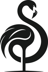 Black flamingo vector
