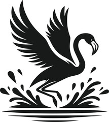 Black flamingo vector