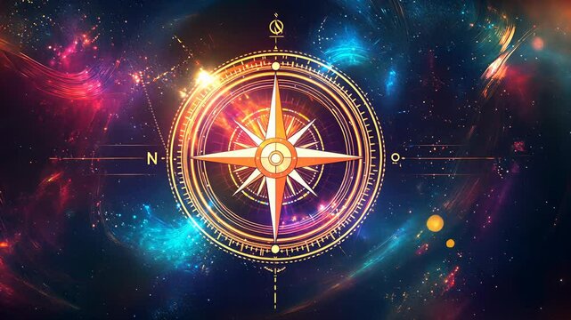 Explore the mysteries of the universe with a cosmic compass guiding your adventure through the stars and galaxies
