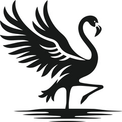 Black flamingo vector