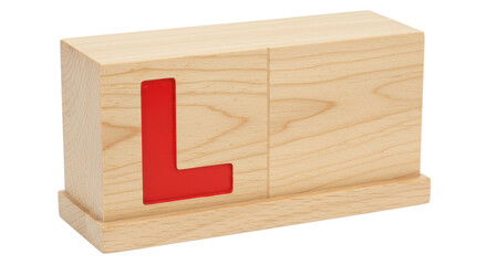 Isolated Wooden Block with Letter L