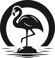 Black flamingo vector