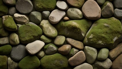 Moss-Covered Stone Background with Earthy Tones &ndash; Natural Eco-Friendly Design for Nature Themes