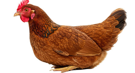 Isolated Brown Hen Side View