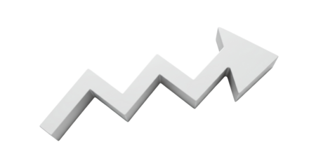 Isolated 3D Zigzag Arrow Up