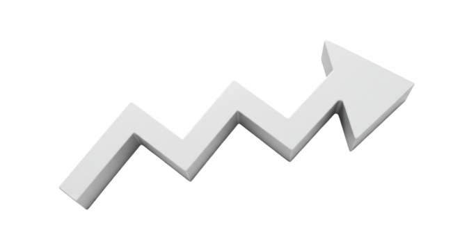 Isolated 3D Zigzag Arrow Up
