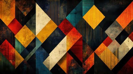 Fototapeta premium Colorful Geometric Abstract Design with Intricate Textures and Shapes