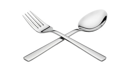 Isolated Spoon and Fork Crossed
