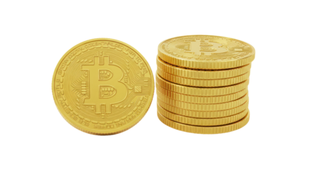 Isolated Stack of Bitcoin Coins