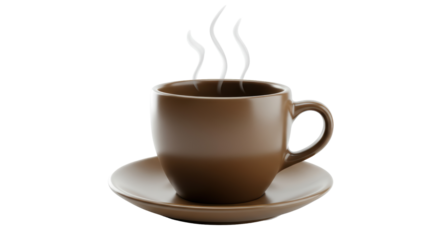 Isolated Brown Cup of Coffee