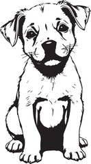 Cute puppy. Hand drawn vector illustration