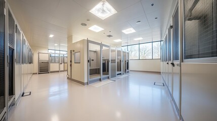 Obraz premium Bright and Spacious Animal Care Facility with Clean Floors and Windows