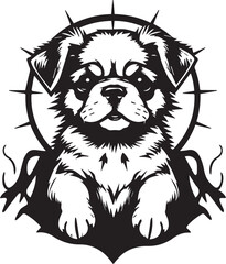 Cute puppy. Hand drawn vector illustration