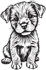 Cute puppy. Hand drawn vector illustration