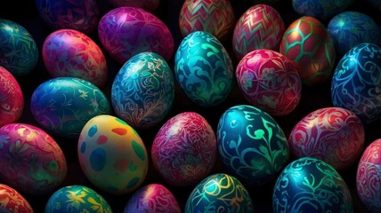 colorful easter eggs  background 