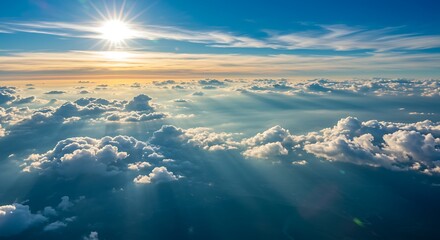 Above the Clouds, Sun's Embrace AI Generated