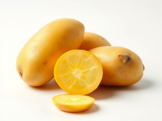 Yellow Potatoes and Sliced Yellow Tomato - Fresh Organic Vegetables