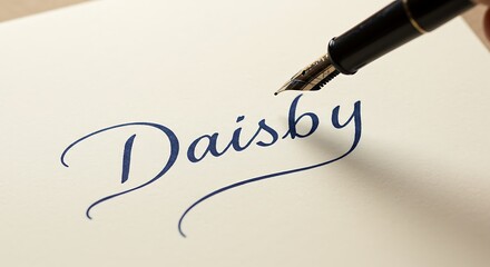 Elegant Calligraphy: Ink & Paper, "Daisby" AI Generated