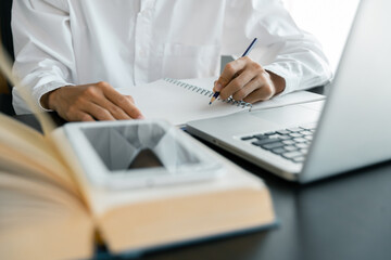 Education concept, learning and teaching with technology, e learning, teaching skills, digital...