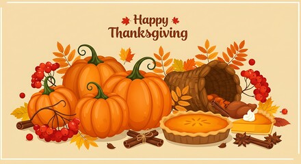 Autumn Harvest Thanksgiving Bounty AI Generated