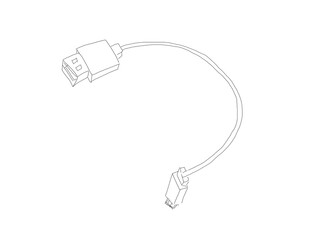 usb cable on white background