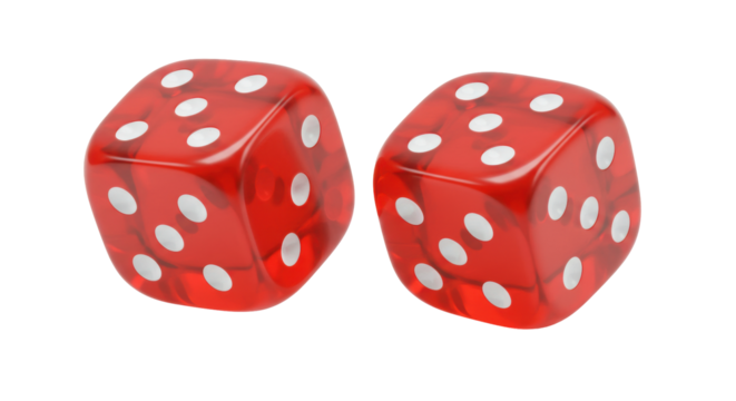Isolated two red dice