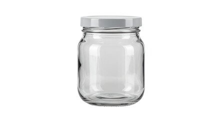 Isolated Empty Glass Jar with Lid