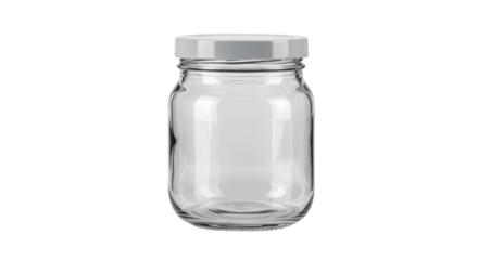 Isolated Empty Glass Jar with Lid