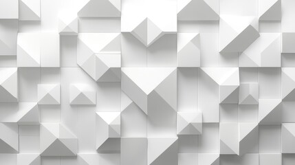 Fototapeta premium Abstract White Geometric Background with Seamless Diamond Pattern, Soft Light and Shadow Effects, Minimalist Design for Banner or Presentation 