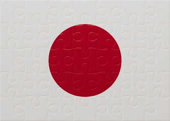Striking Puzzle Art: Red Circle on White, Inspired by Japan's Flag