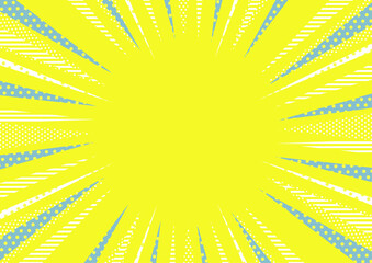 黄色いポップな集中線の背景イラスト