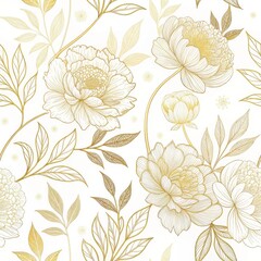 Obraz premium Floral design pattern digital art elegant aesthetic soft colors textile design nature inspired