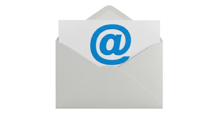 Isolated Open Envelope with at sign