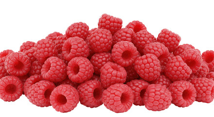 Isolated Pile of Raspberries