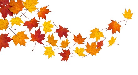 Autumn Leaves Dance Crimson And Gold Swirl Falling Maple Leaves Autumn's Gentle Breeze A Cascade Of Color Golden Red Descent Autumn Leaf Flight AI Generated