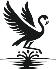 Black flamingo vector