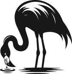Black flamingo vector