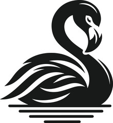 Black flamingo vector