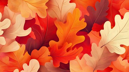 Fototapeta premium Autumn Oak Leaves Background. (16)