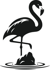Black flamingo vector